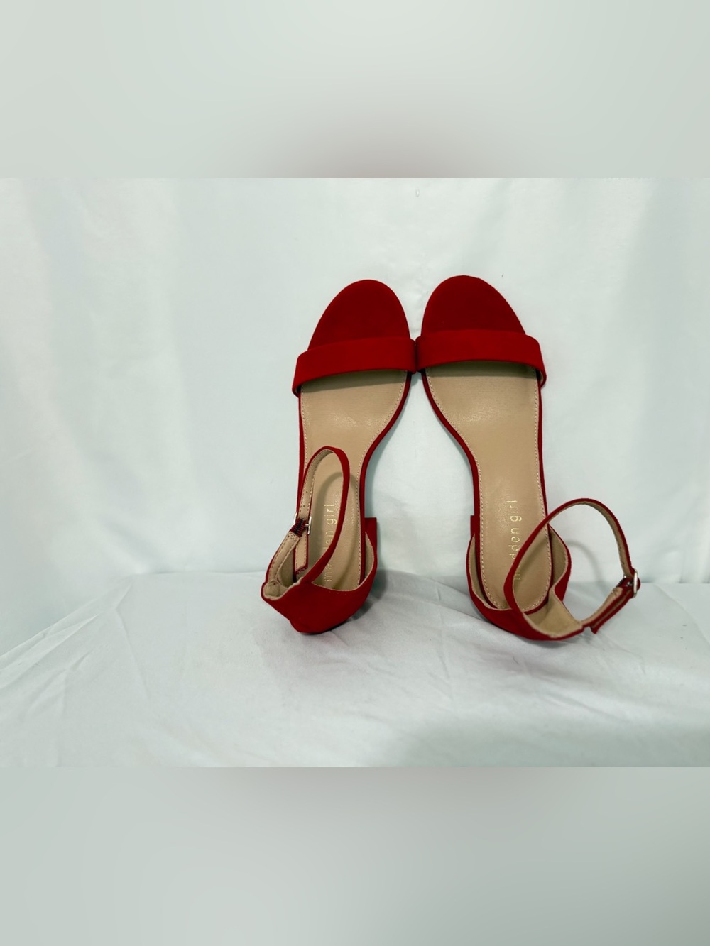 Madden Girl Red Open-Toe Ankle Strap Heels